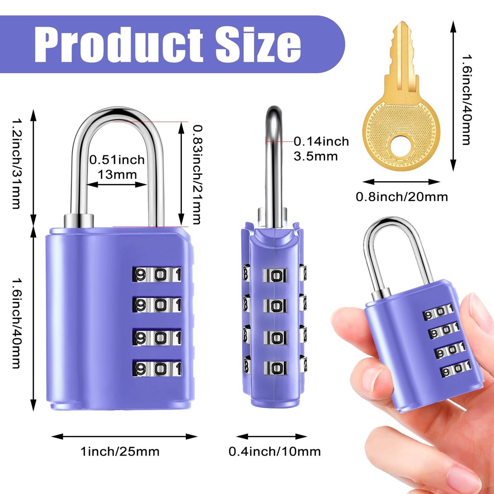 Kenning 10 Pcs Combination Padlock 4 Digit Waterproof Locksmith Security Locker