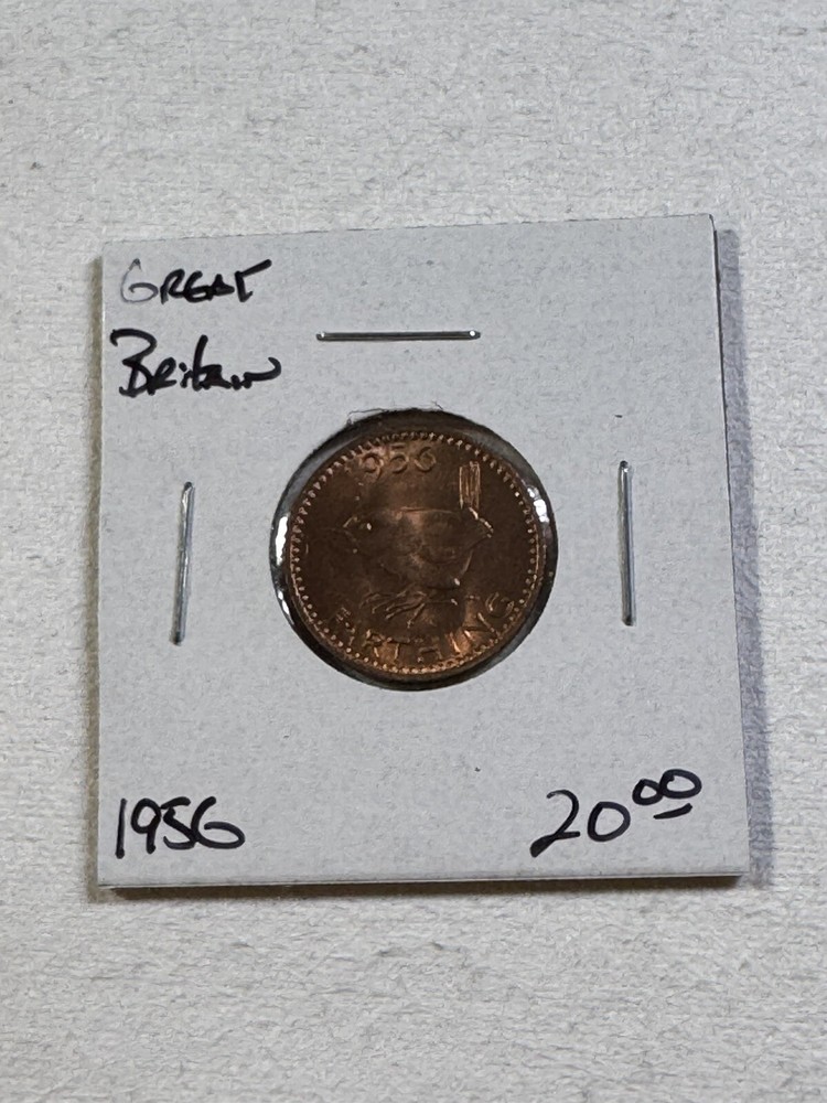 1956 Great Britain Farthing Bronze Coin
