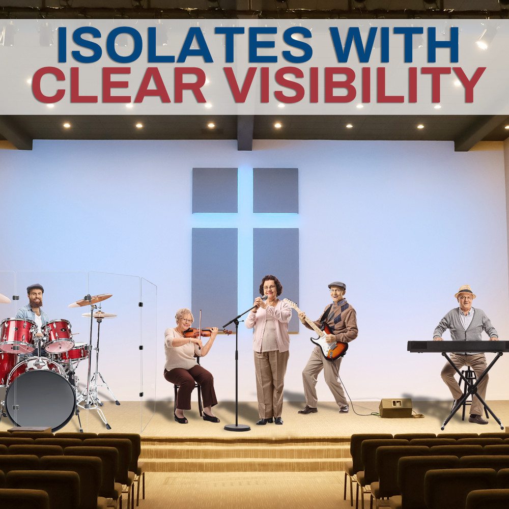 Six Panel Drum Shield 2ftX5ft / 5ft Tall Chrome