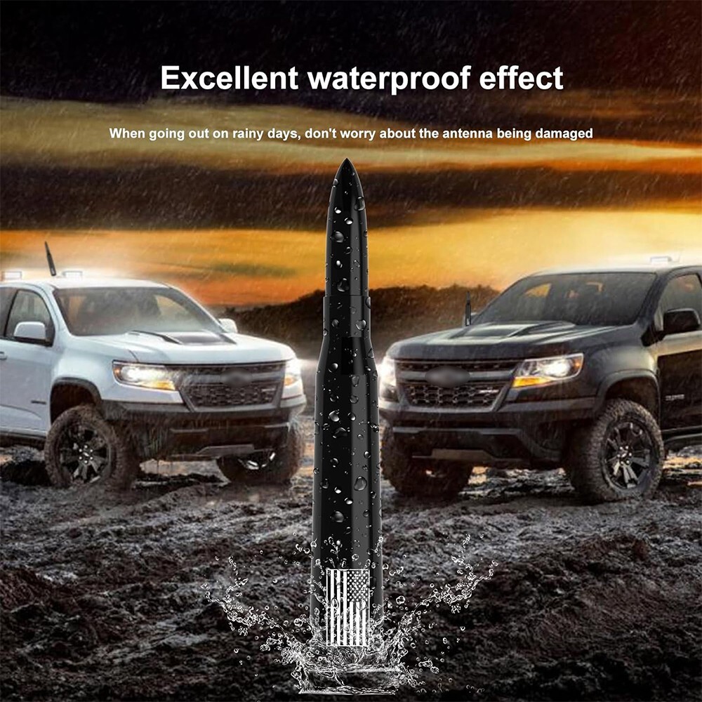 FLAG BULLET ANTENNA 50 CAL for CHEVROLET SILVERADO 1500/2500/3500/GMC SIERRA USA