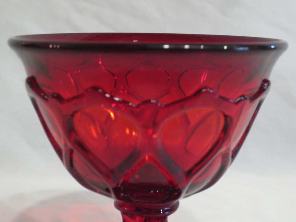 SET OF 4 WESTMORELAND DORIC RUBY SHERBETS