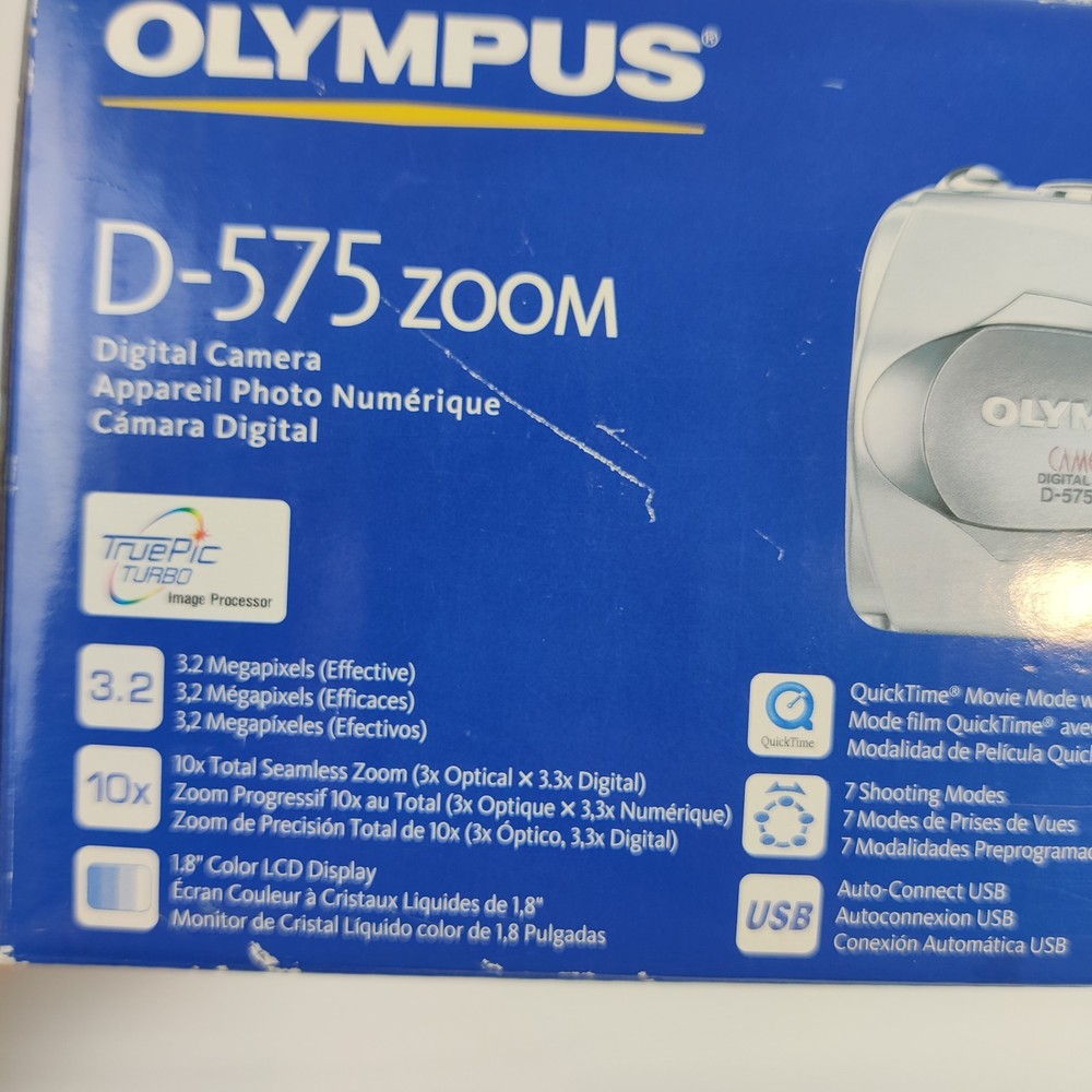 Olympus D-575 Compact Digital Camera Silver Tested Boxed plus memory card