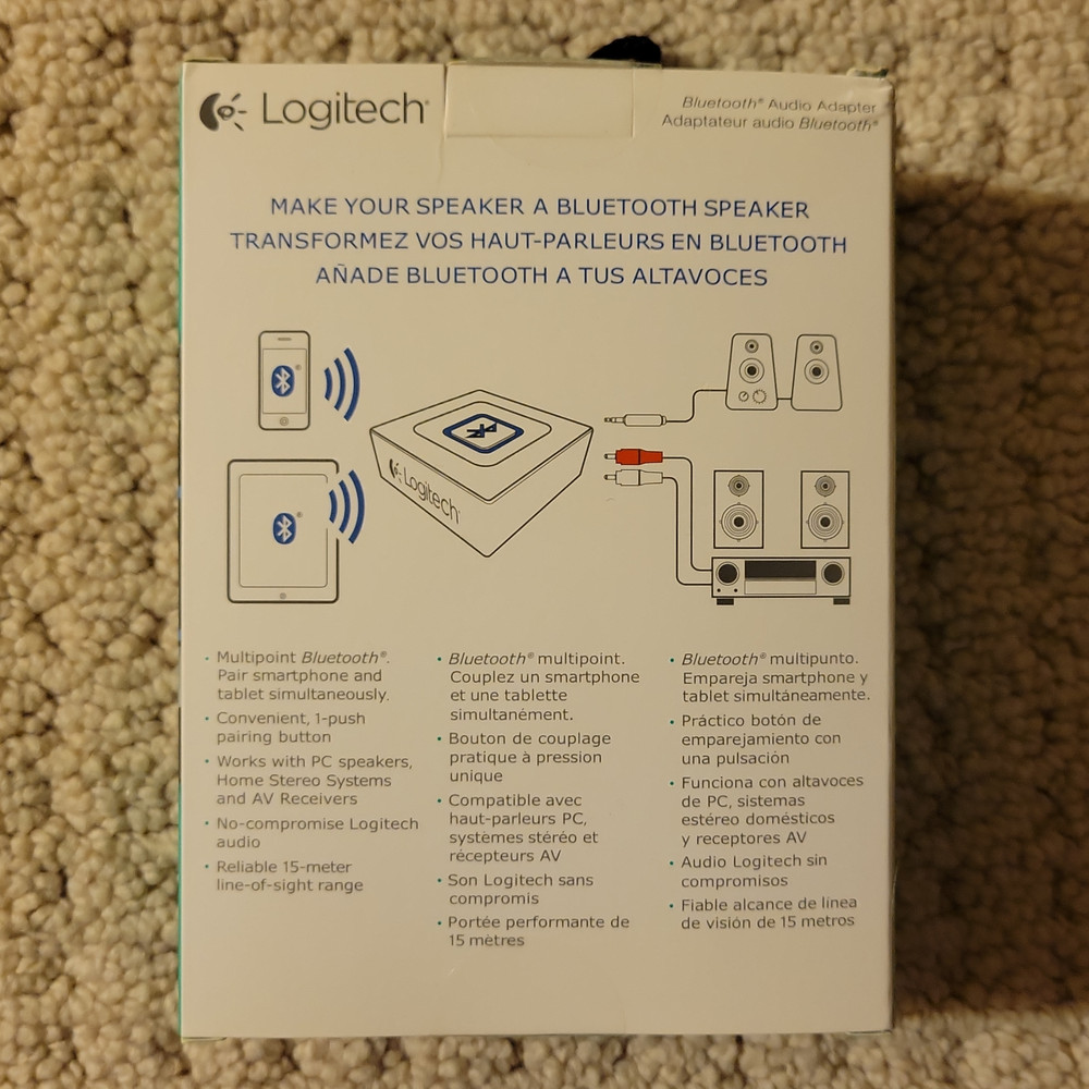 Logitech Bluetooth Audio Adapter Receiver for Wireless Streaming 980-000910