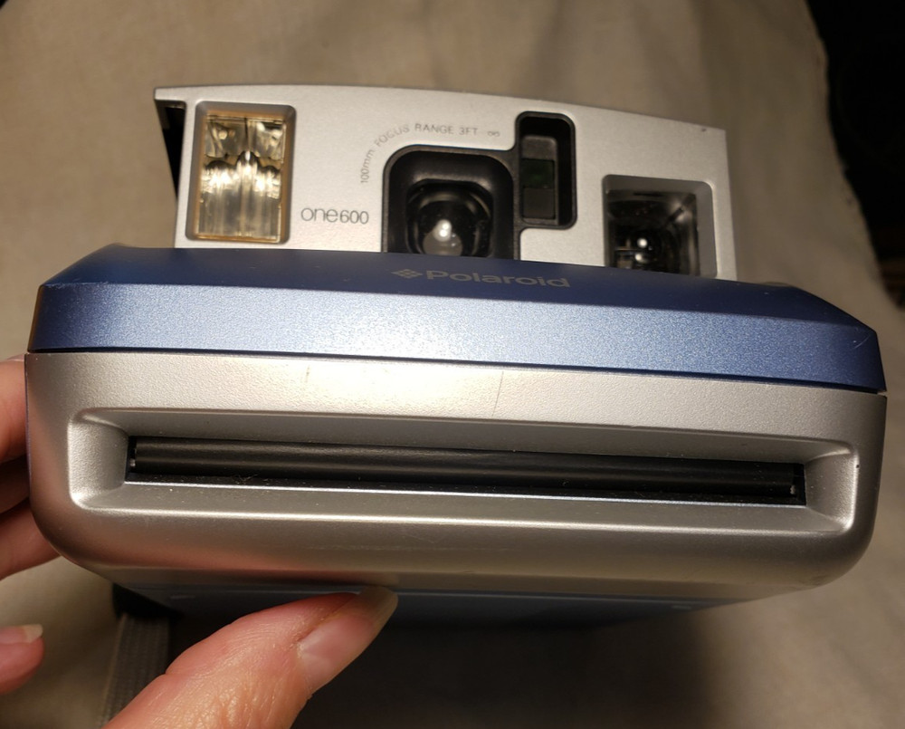 Polaroid One600 Folding Instant Camera | Blue/Silver | UNTESTED