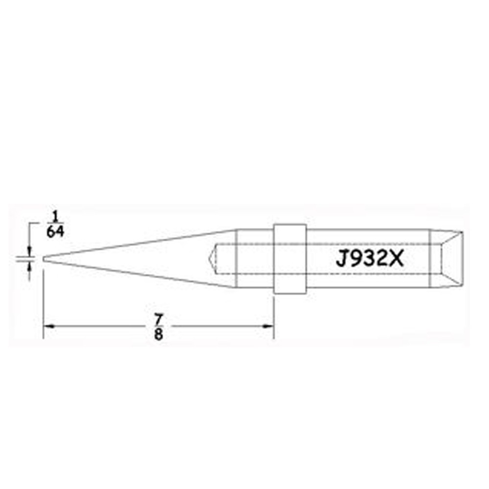 Hexacon J932X Sharp Conical Soldering Tip, 1/64"