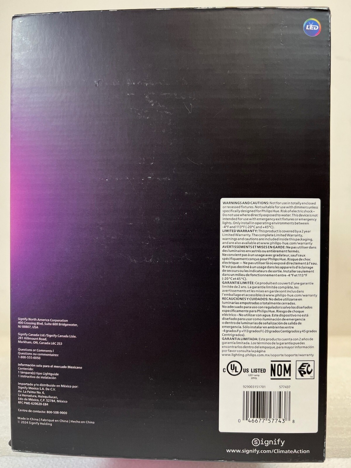 Philips Hue Lightguide G125 Large Globe Smart LED Bulb-Color Changing- 577437