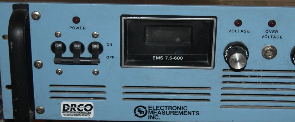 EMS POWER SUPPLY 7.5-600-2-D-LB ( Used & Untested)