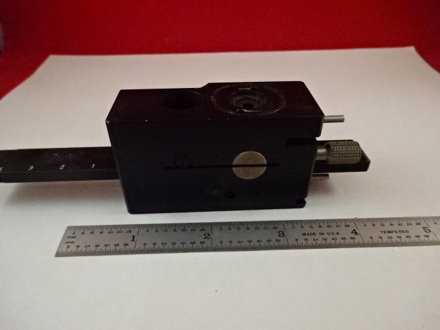 MICROSCOPE PART FILTER SLIDE IRIS DIAPHRAGM LEITZ GERMANY OPTICS AS IS #X9-A-55B