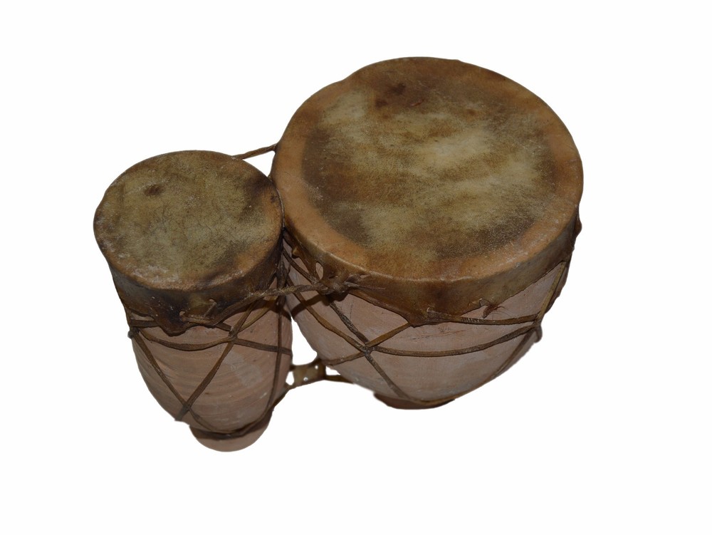 Moroccan Djembe Double Drum African Bongo Congo Artisan Handmade Clay Medium