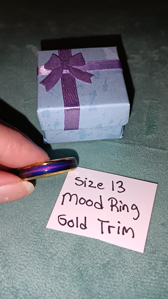 Size 13, Titanium,  Color Changing Mood Ring With Gift Box