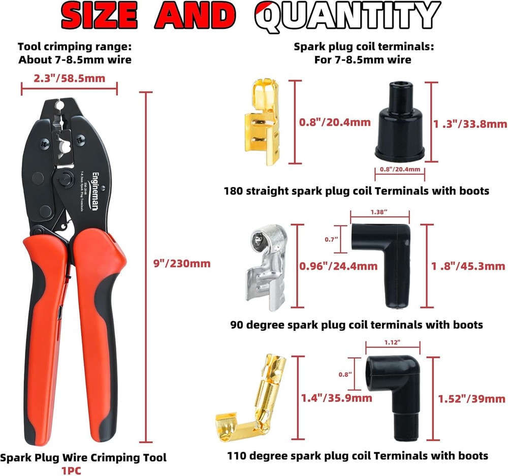 Spark Plug Terminal Crimper Tool Kit Ratchet