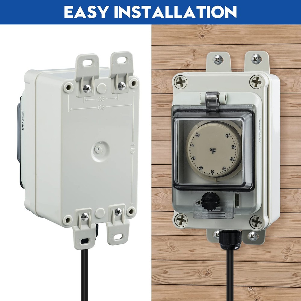 Briidea Mechanical De-Icer Controller Adjustable Thermostat Temperature Contr...