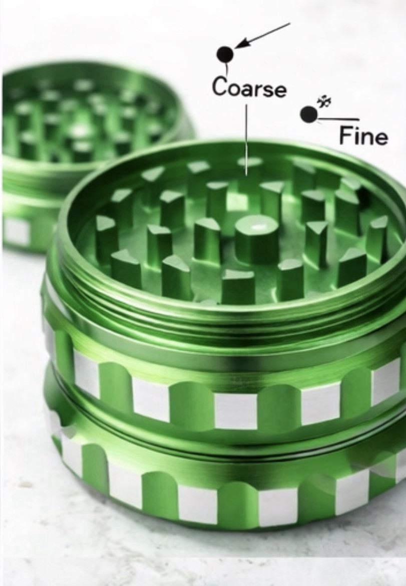 4pc Aluminum Spice Tobacco Herb Grinder 2.5” Magnetic Top Mesh Screen Crusher