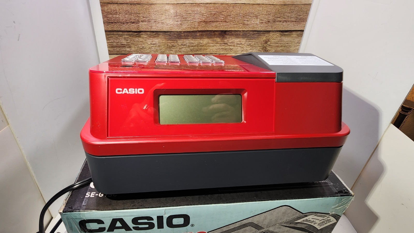 Casio Cash Register RED SE-G1SC New with Keys Manual Electronic Thermal