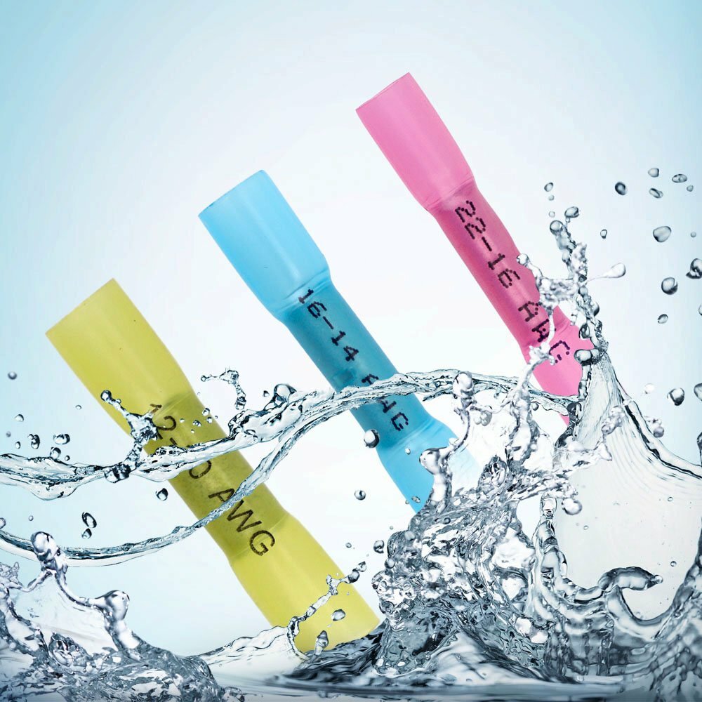 1000PCS Heat Shrink But Connectors Waterproof Electrical Wire Marine Butt Splice