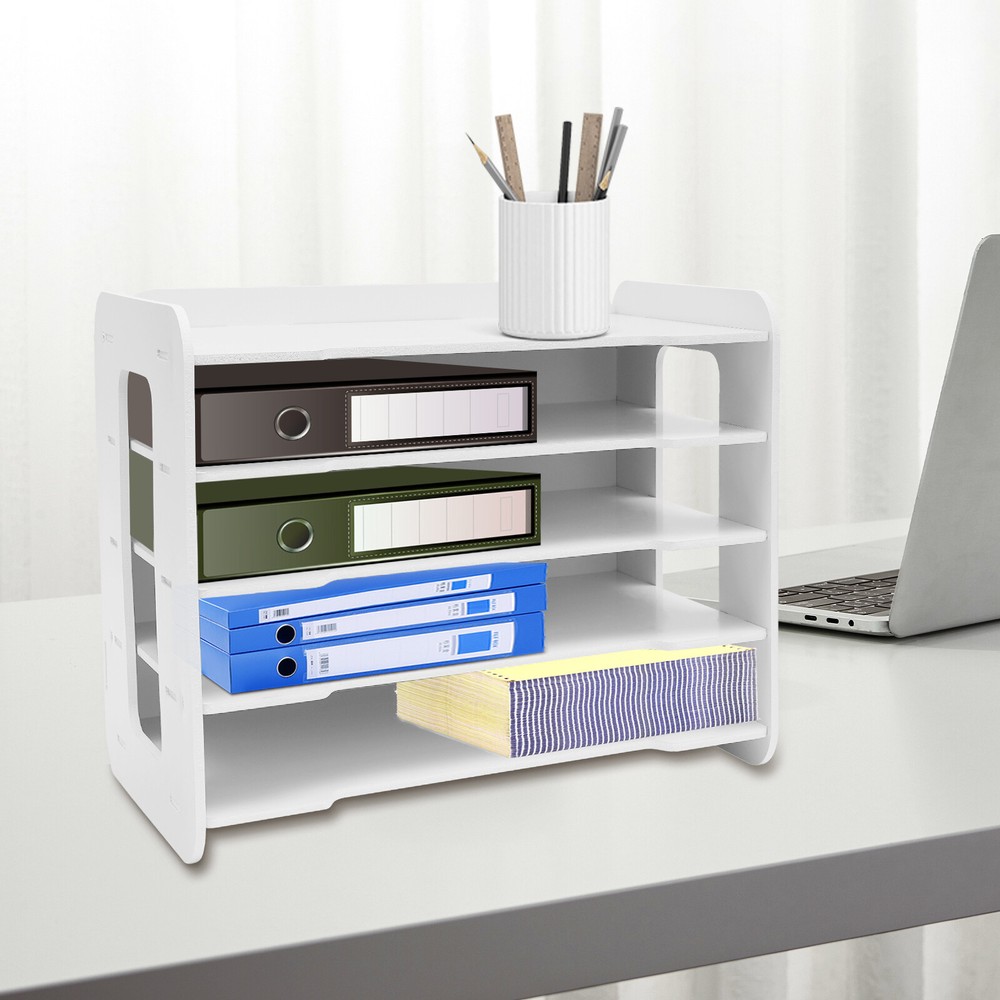 5 Tiers Stackable File Organizer Tray Desk Desktop Paper Document Tray Holder