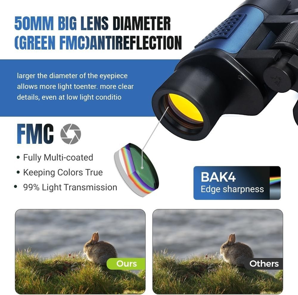 20x50 Waterproof Compact Binoculars - Night Vision for Bird Watching & Starga...