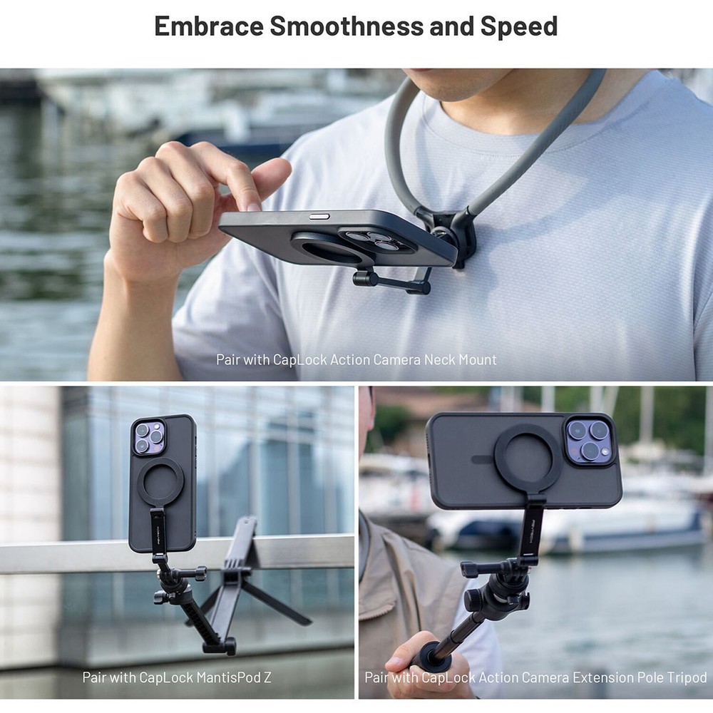 PGYTECH CapLock Magnetic Neck Mount Max for Smartphone, Gray