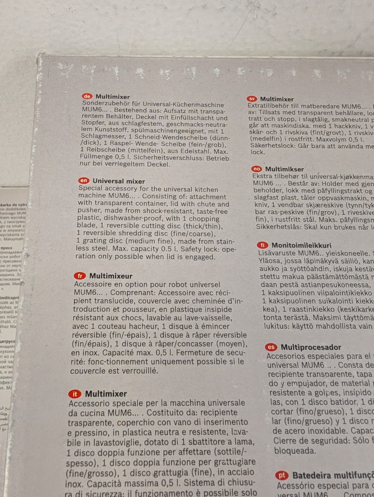 Bosch 3pc Bundle, Universal Mixer, Plastic Mixer Attachment, Citrus Press, New