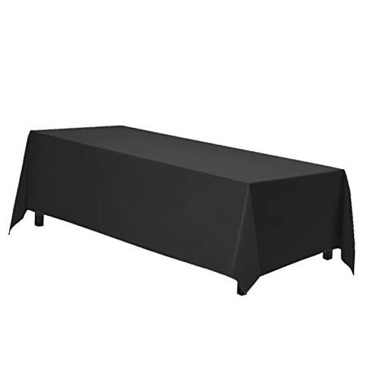 Rectangle Tablecloth - 90 x 156 Inch Table 156" x 90" (Rectangular) Black
