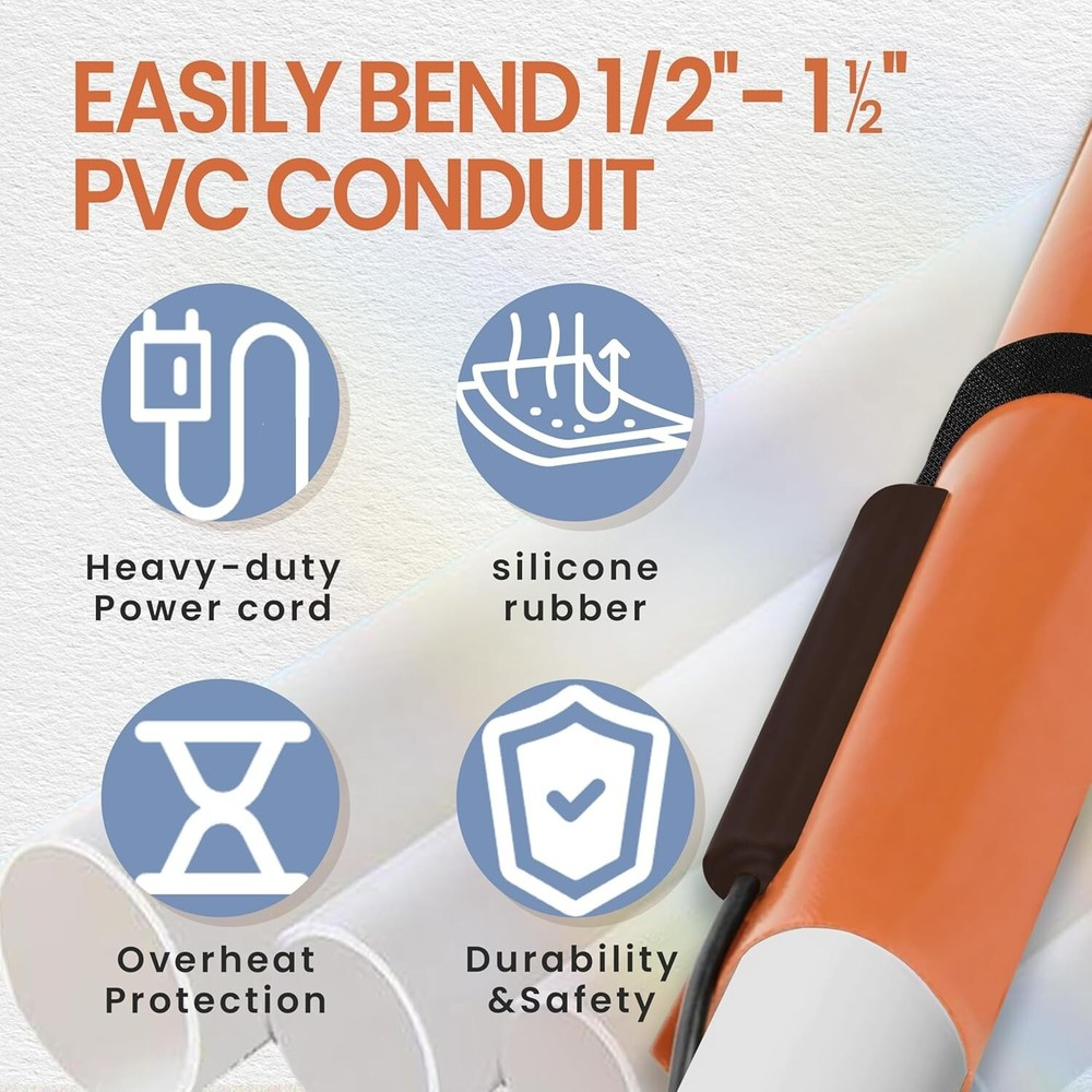 200W PVC Pipe Heater - ½"-1½" Temp Control