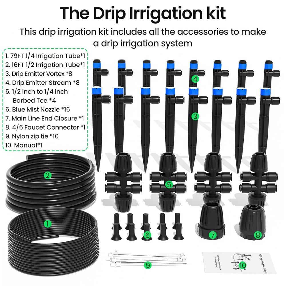 Drip Irrigation System,Quick Connector Garden Watering System Automatic Sprinkle
