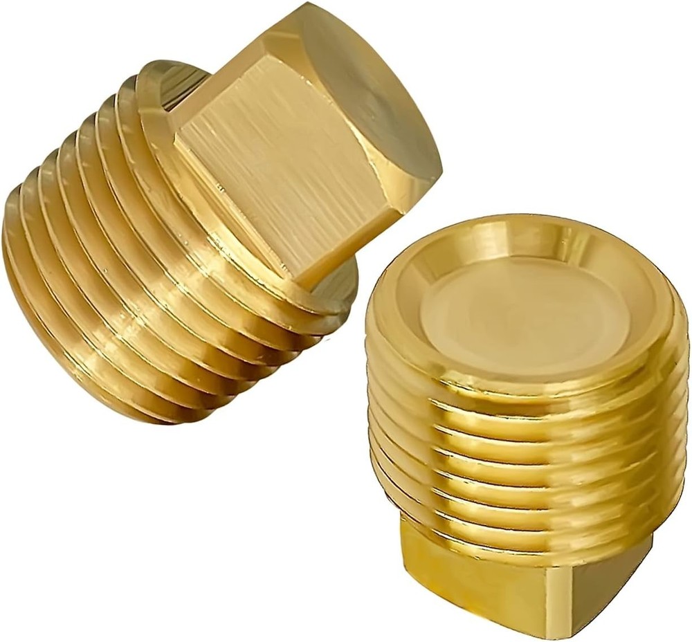 2-Pack 1/2 NPT Solid Brass Drain Plug Floor Garbage Disposal Sink Laundry