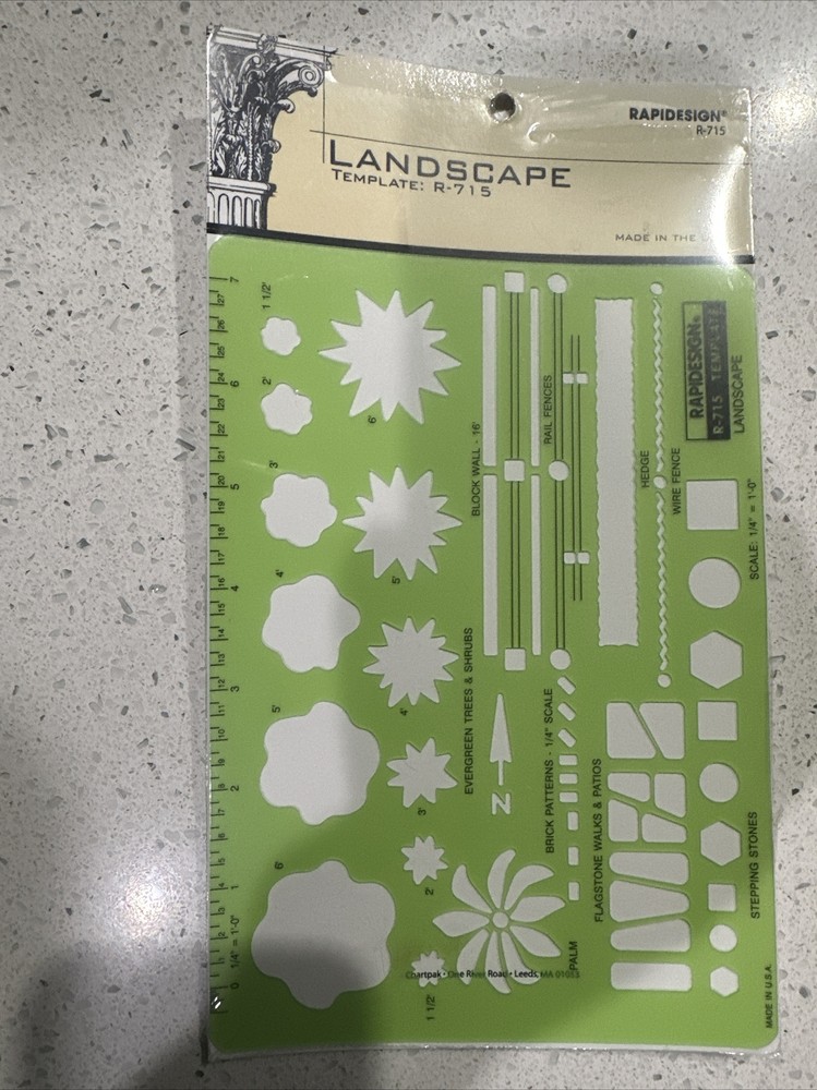 Rapidesign Template - Landscape 1/4" Scale -R-715