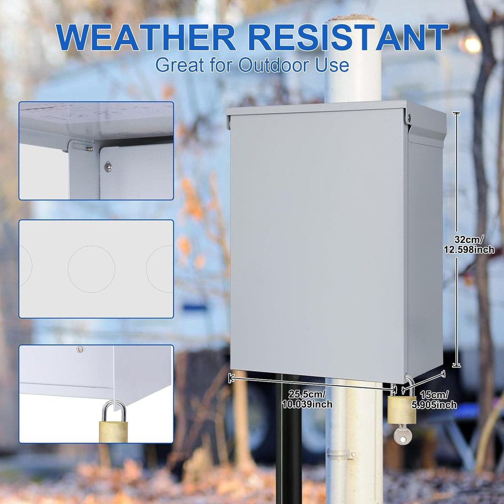 RV Electrical Outlet Panel, Temporary Power Outlet Panel with Surge Protection,