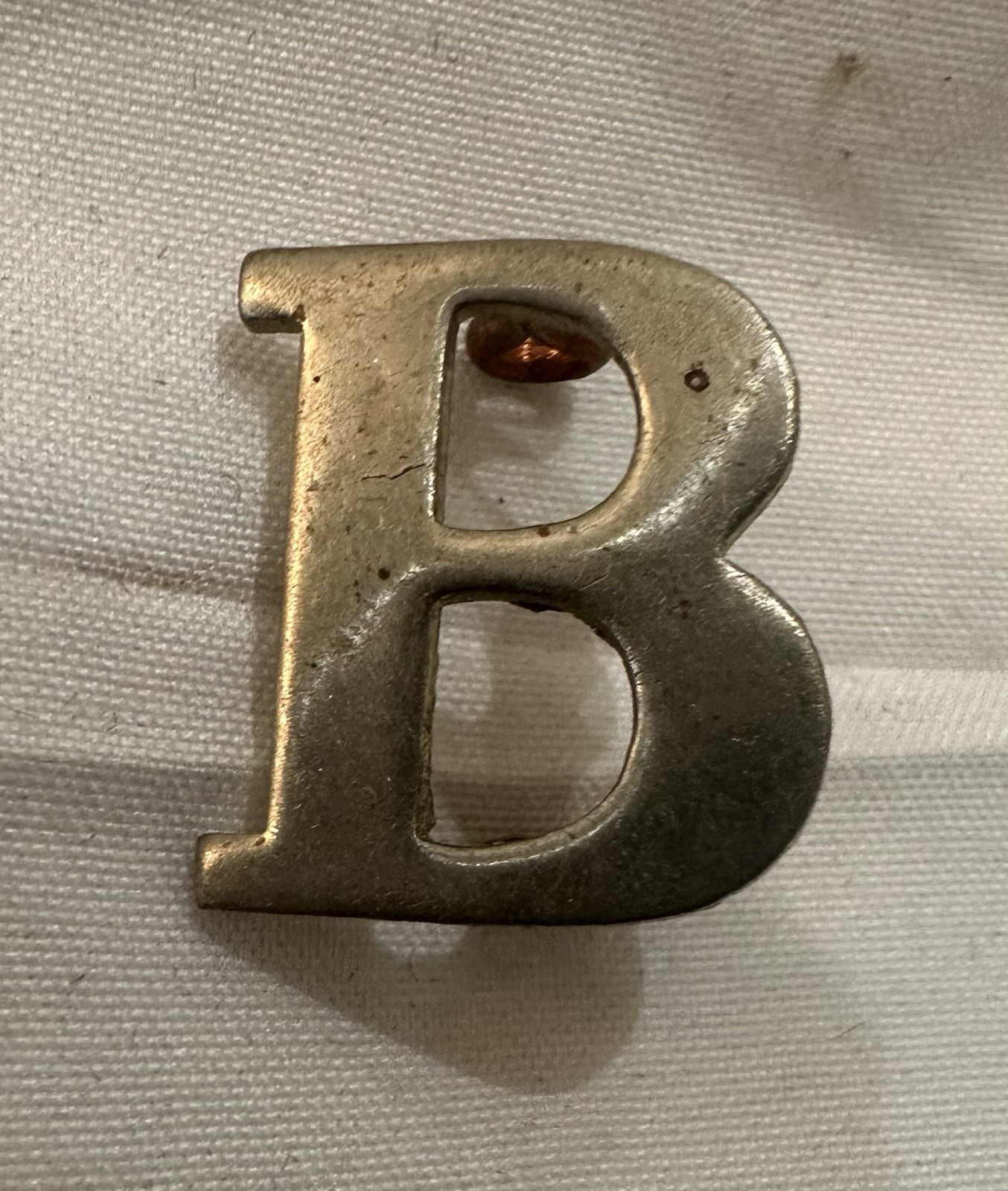 1870’s Silver On Brass Troop H, Eagle Shako Hat Plate W/ Post & Letter “B”.