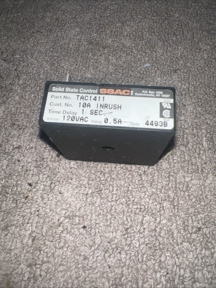 SSAC Solid State Timer, One Second, TAC1411, 10A, 120VAC, 0.5A