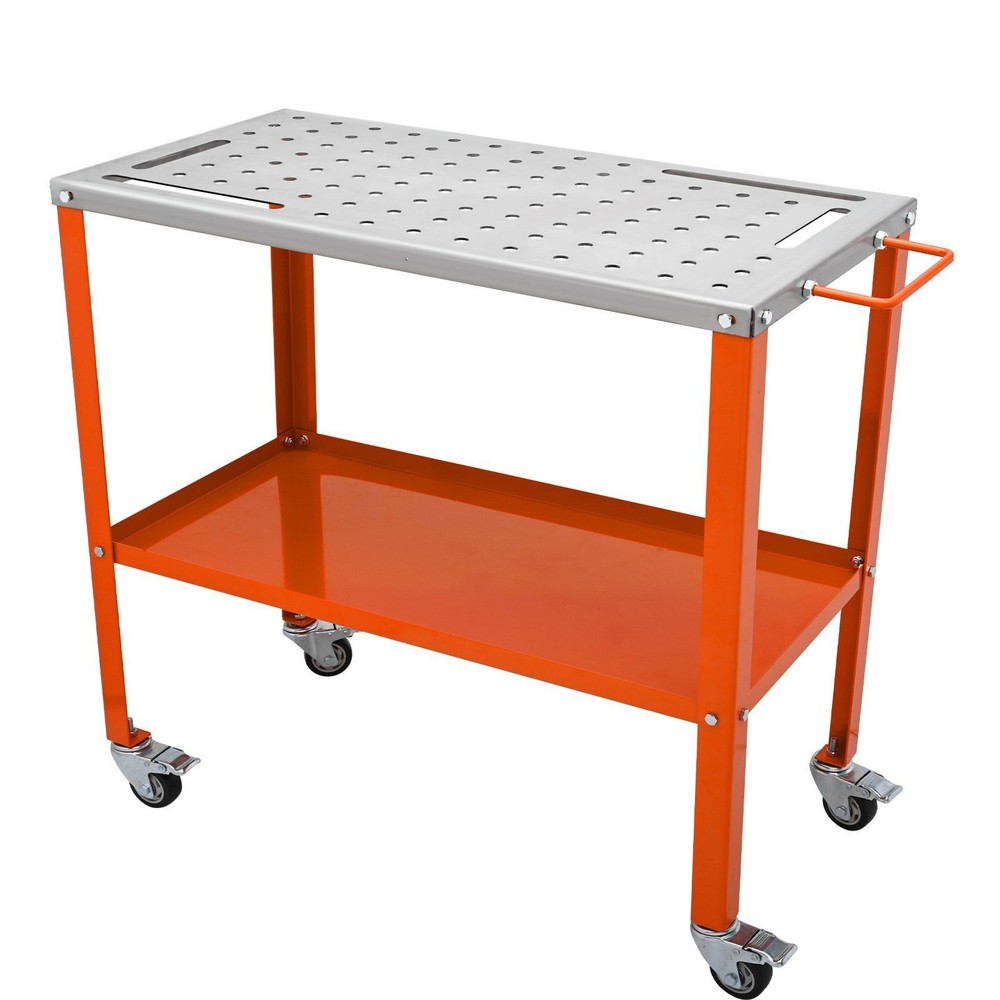 36" x 18" Welding Table 1200lbs Load Steel Welding Workbench Table on Wheels
