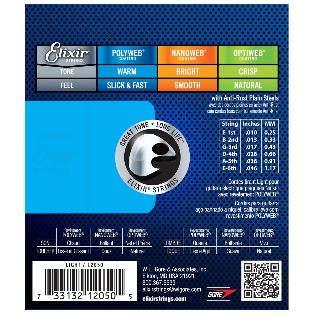Elixir POLYWEB Nickel Electric — 12050 Light .010-.046