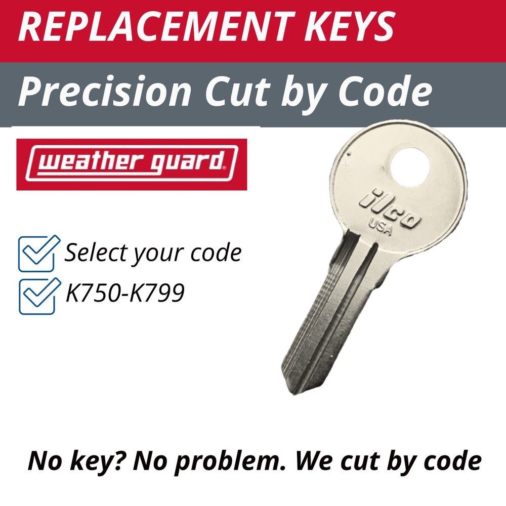 Weather Guard Toolbox Key Replacement Cut to your Code K750-K799