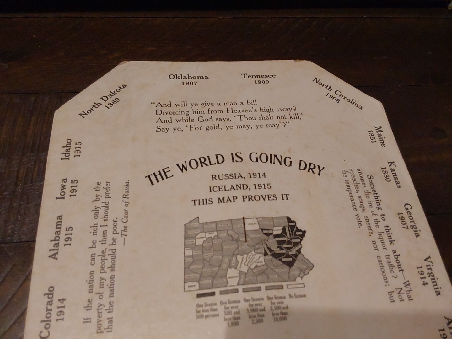 1916 2 Hand Fans WCTU Prohibition Anti Liquor "The World Is Going Dry"