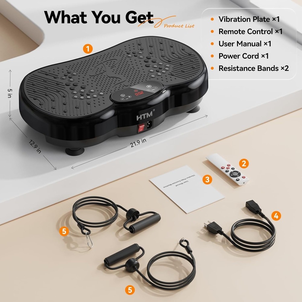 Vibration Plate Exercise Machine Power Vibrate Stand Shake Board 350lbs Capacity