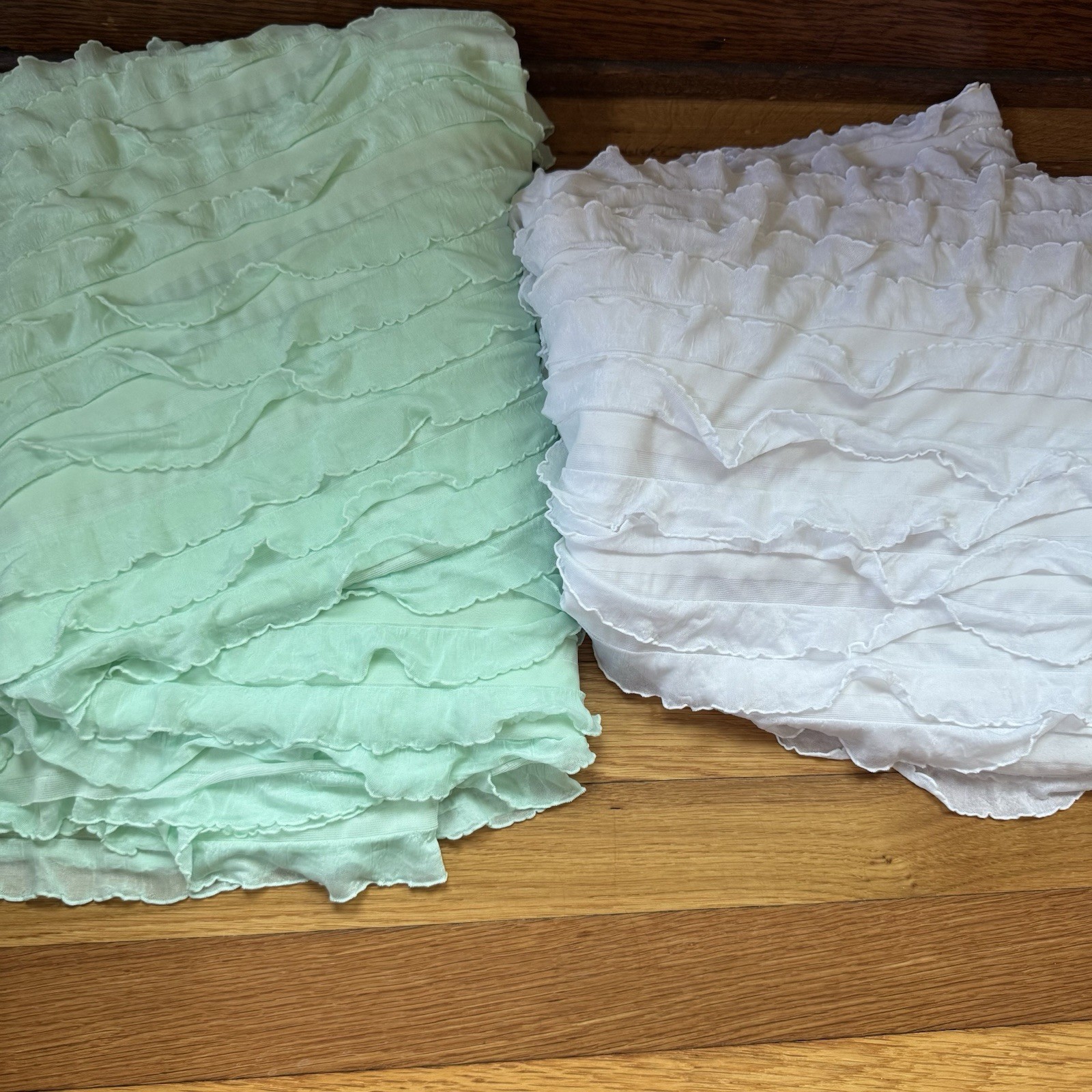 Unbranded Frilly Photo Prop Blankets Covers White Mint Green Backdrop