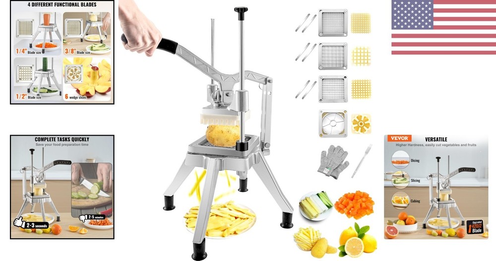 Effortless Vegetable Dicer with Replacement Blades - Ideal for Home Kitchen