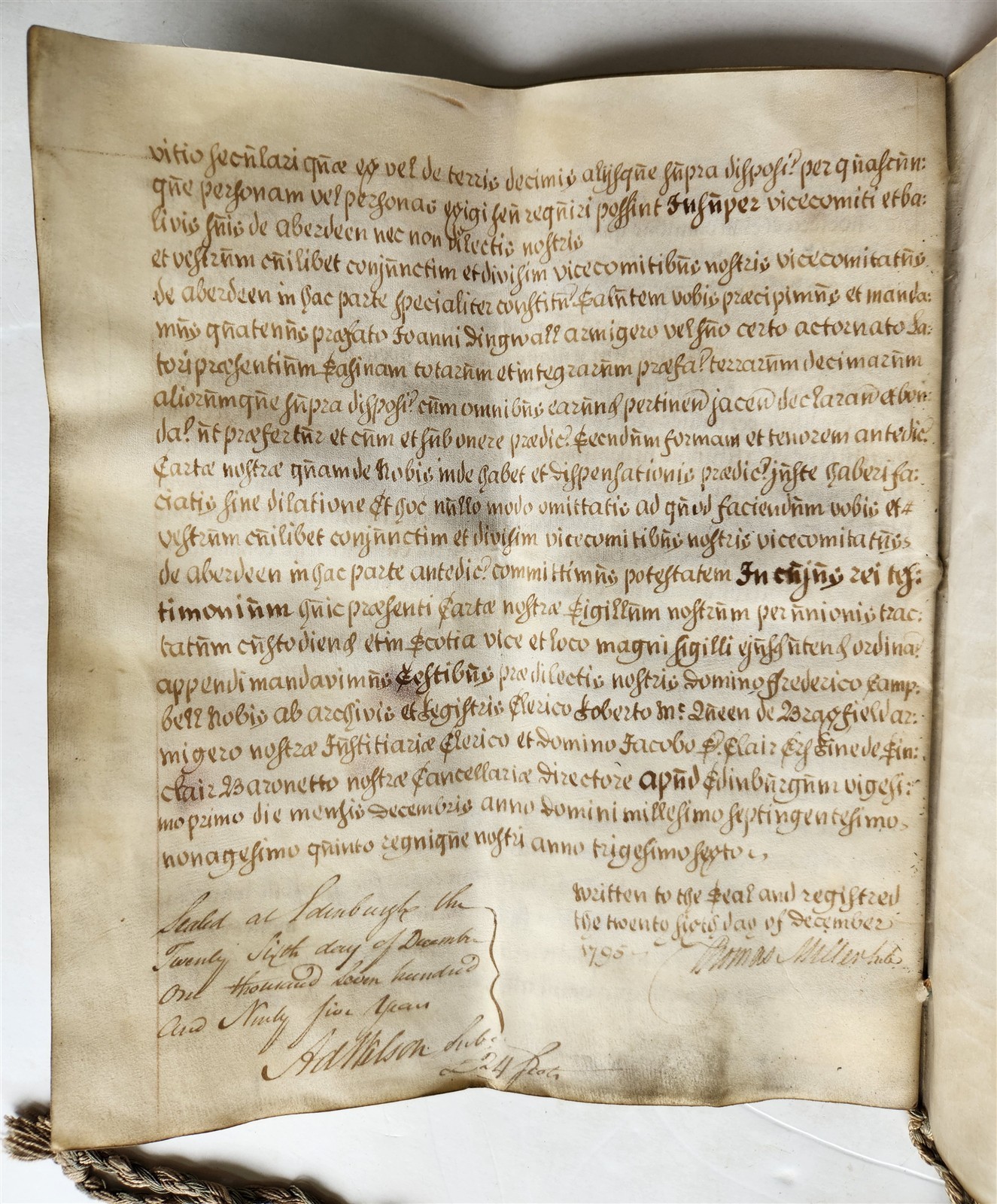 1795 MANUSCRIPT on VELLUM ANTIQUE LATIN LEGAL DOCUMENT 14 pp. EDINBURGH SCOTLAND