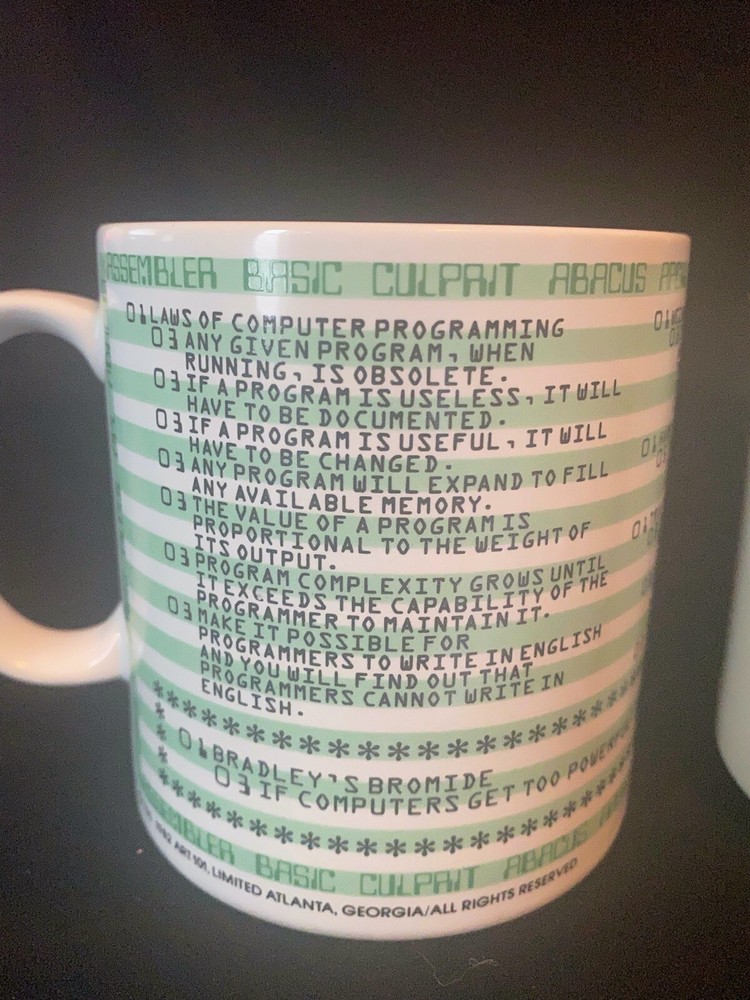 2 Vtg Computer Programmer Coffee Mug Kenneth Grooms & This Job Does Not Compute