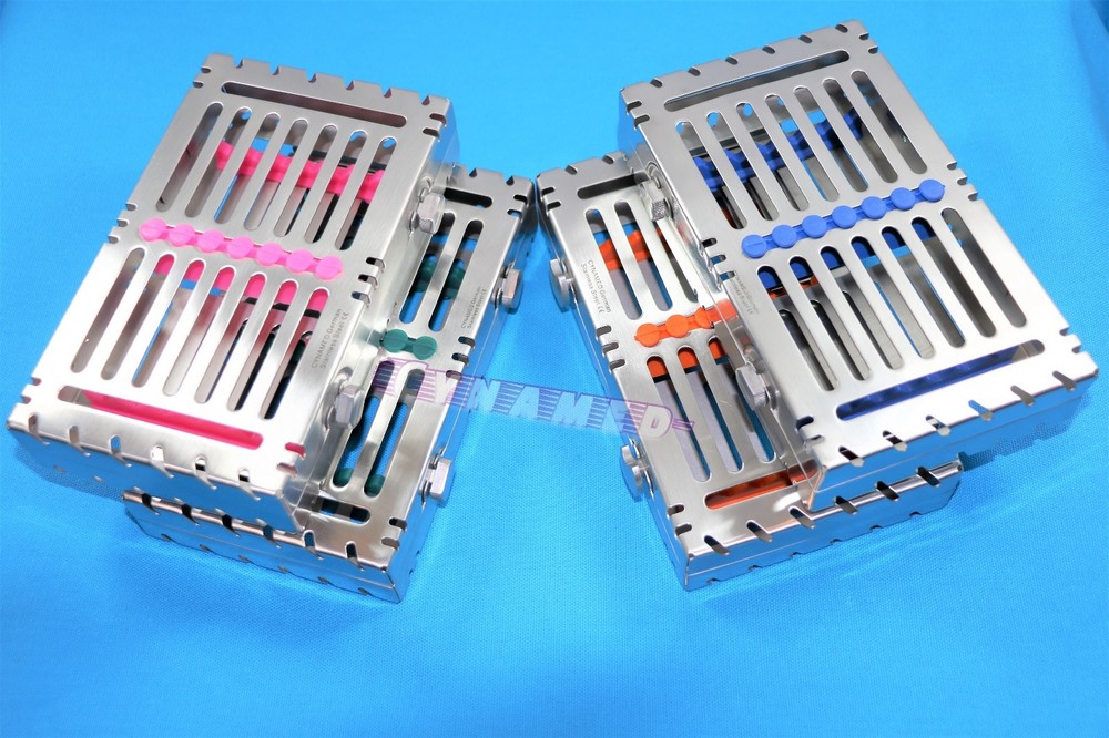 GERMAN GRADE STERILIZATION CASSETTE TRAY RACK BOX FOR 7 INSTRUMENTS AUTOCLAVABLE