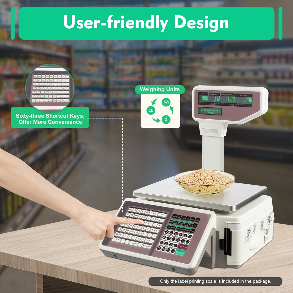 Digital Label Printing Computing Scale Price Market Thermal Printer Food Scale