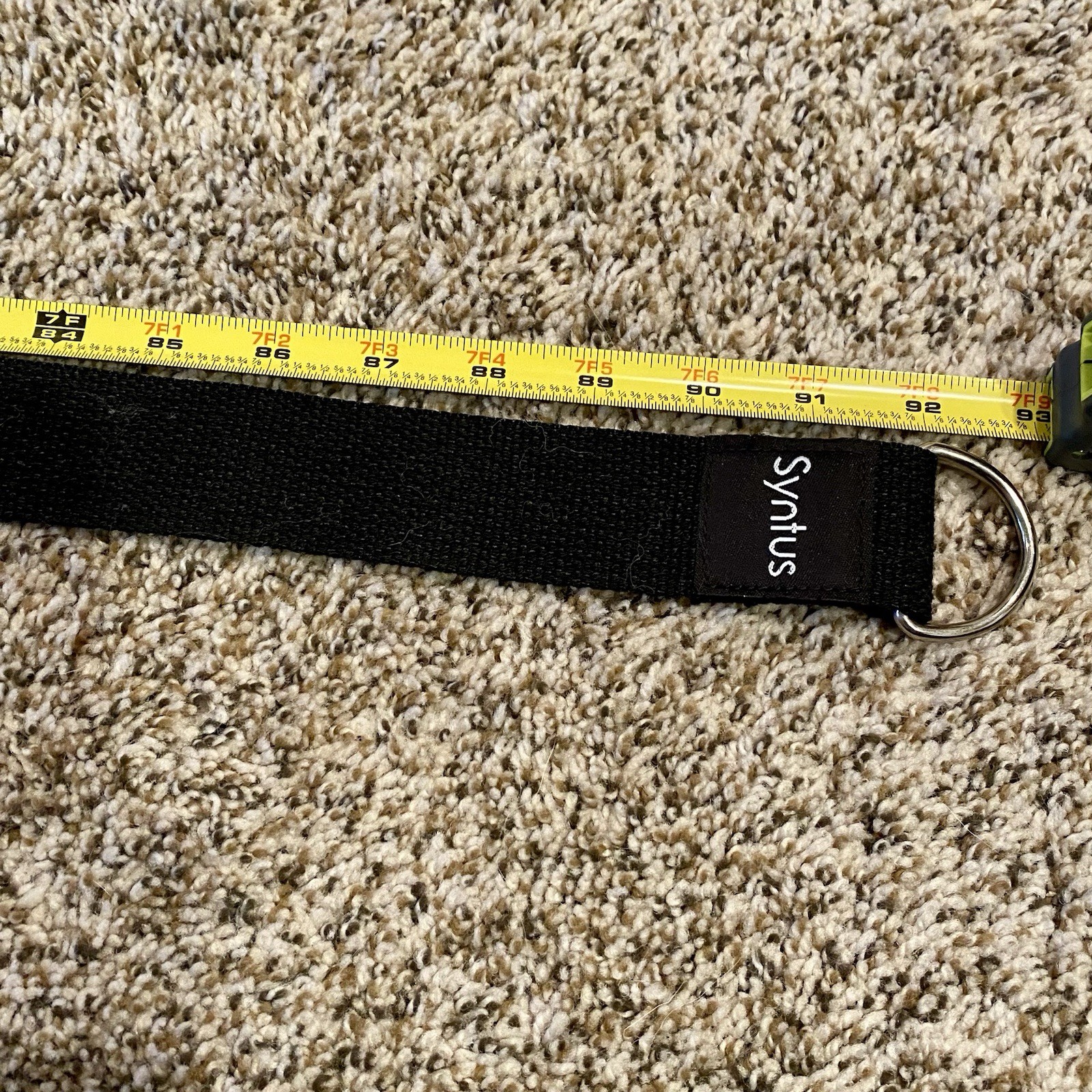 7-1/2' Woven Cotton Blend Yoga Strap Stretching Exercise Belt Black