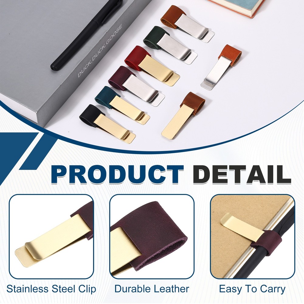 2Pcs Pen Loop for Notebook, Brass Retro, Purple/Brass