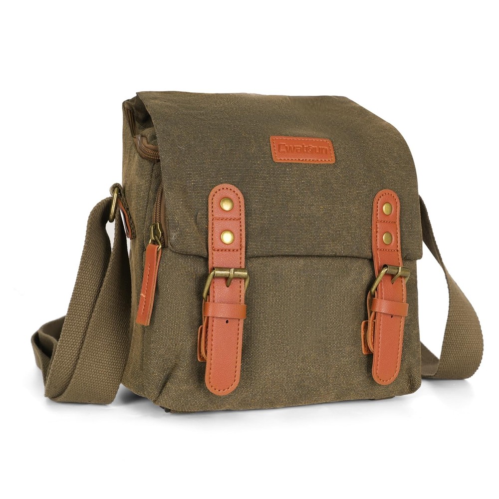 Small Camera Bag Compact Canvas Camera Messenger Bag, Digital Camera Shoulder...