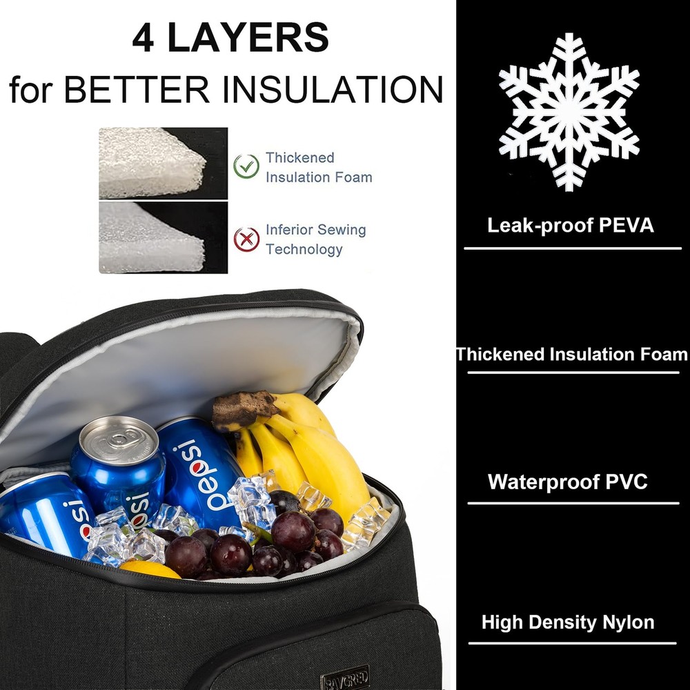 30 Cans Cooler Backpack Insulated Waterproof Backpack With Cooler Compartment Fo