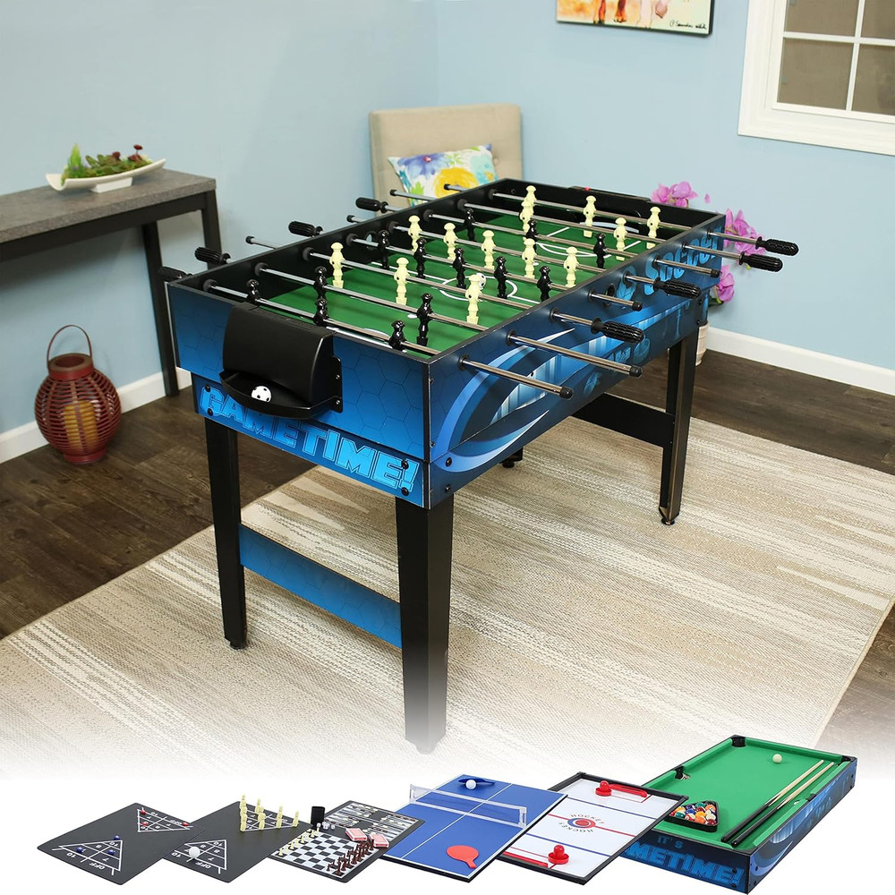 Sunnydaze 10-In-1 Game Table - Combination Multi-Game Table with Billiards, Push