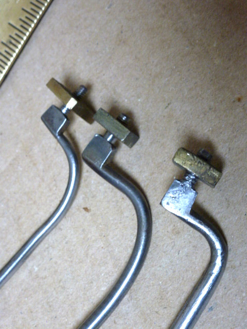 3 GOOD 18-19th C LONGCASE CLOCK BELLSTANDS & BRASS NUTS (A)