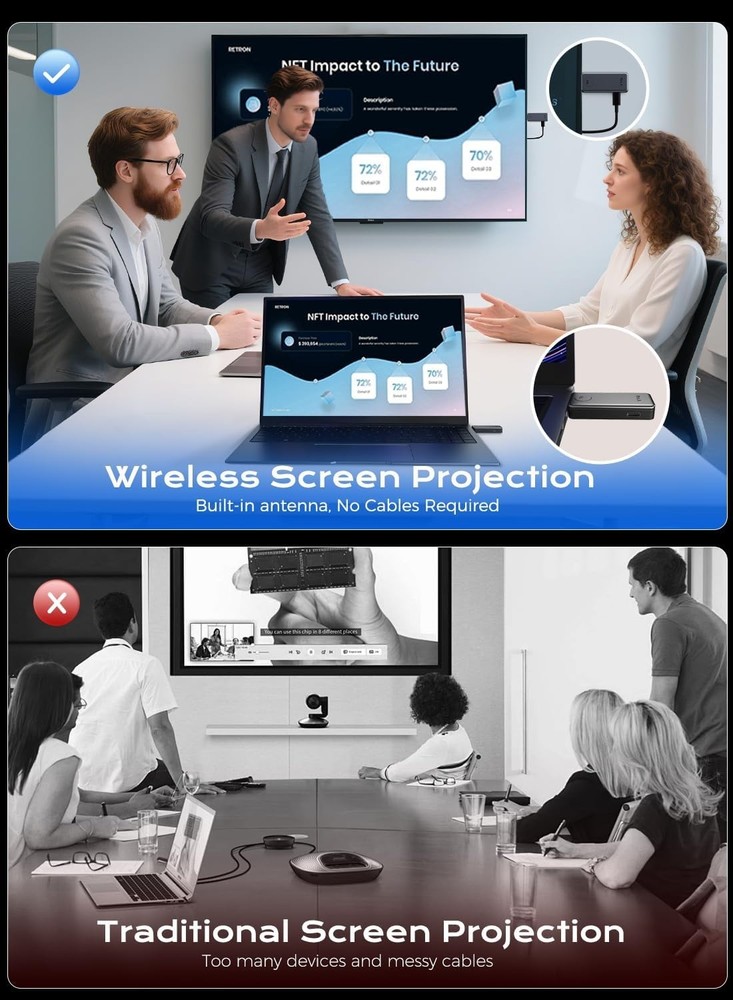 Portable Wireless HDMI Transmitter & Receiver for Streamlining 4K Media Playback