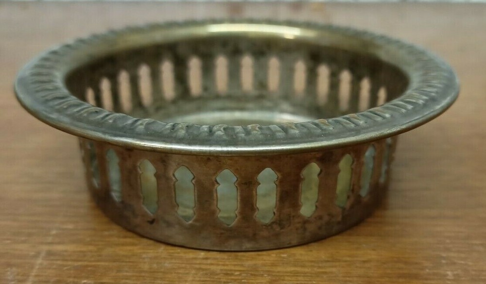 Vintage ~Silver Plated ~Wine Bottle Coaster (BLK1)